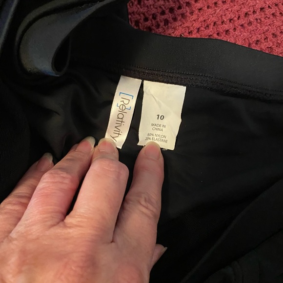 Relativity  NWOT skirt top swim bottom, black, size 10 - Picture 2 of 2